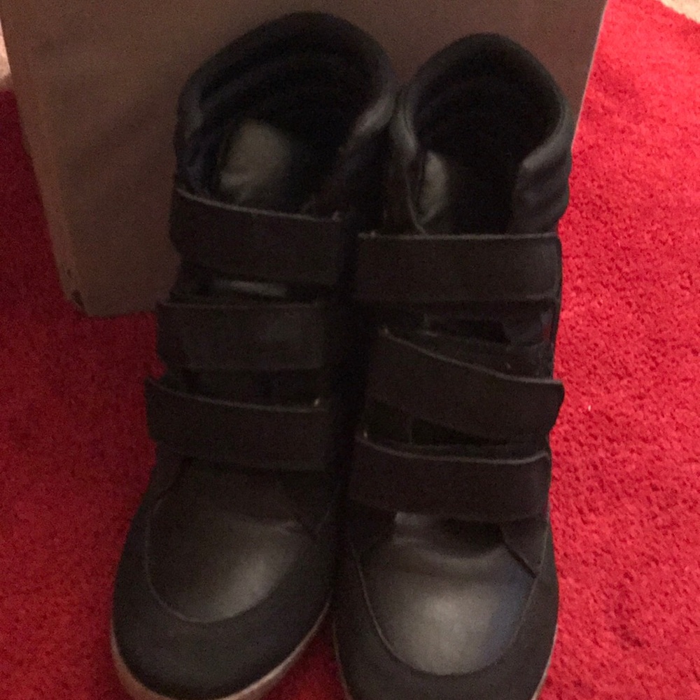 Black Wedge Sneaker worn once